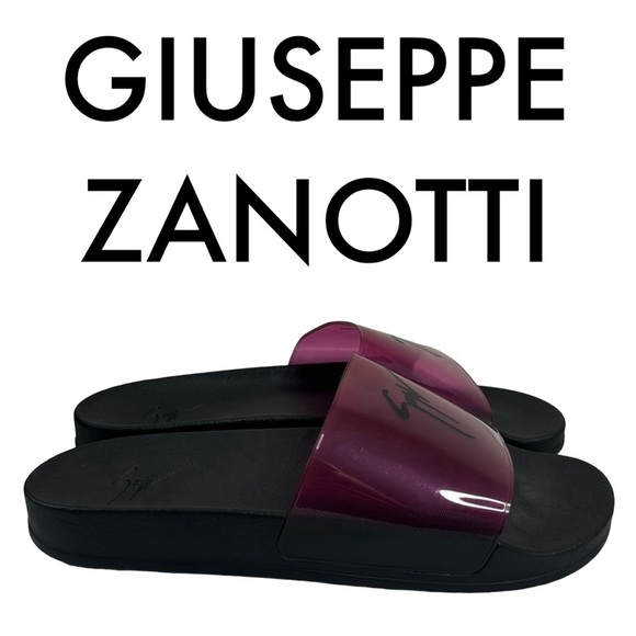 Giuseppe Zanotti Other - GIUSEPPE ZANOTTI NWT MEN’S BLACK PURPLE PINK SLIDES SANDALS SIZE 12 /45